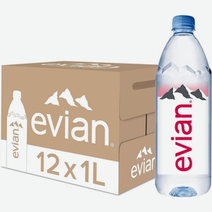Вода минеральная Evian негазированная, 1л x 12 шт Франция