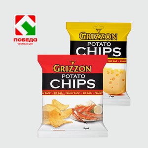 Чипсы  GRIZZON , 300 г - краб - сыр