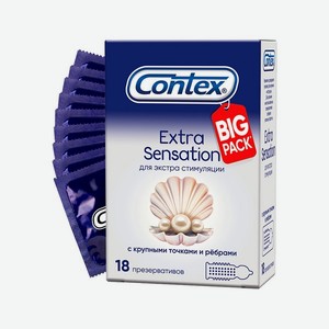 Contex Презервативы № 18 Extra Sensation с крупными точками и ребрами
