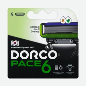 Dorco 4 мужские кассеты для бритья Dorco Pace 6