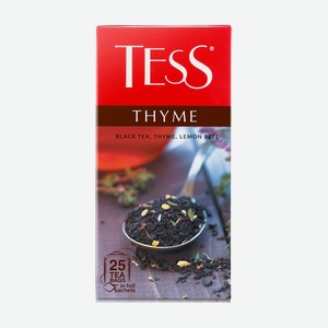 Чай чёрный  Thyme , TESS, с ароматом лимона и чабреца, 37,5 г, 25 пакетиков