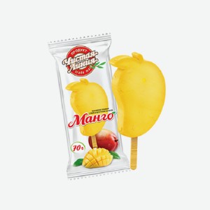 Мороженое Чистая линия Эскимо Манго пломбир с пюре и кусочками фруктов 70 г