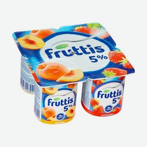 БЗМЖ Йогуртный продукт Фруттис Сливочное лакомство 5% 115г Клубника/Персик