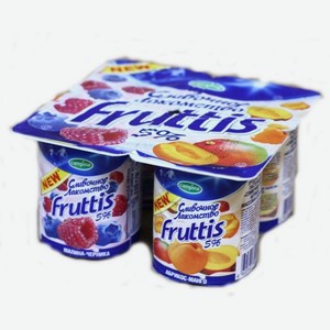 БЗМЖ Йогуртный продукт Фруттис Сливочное лакомство 5% 115г Малина-Черника/Абрикос-Манго