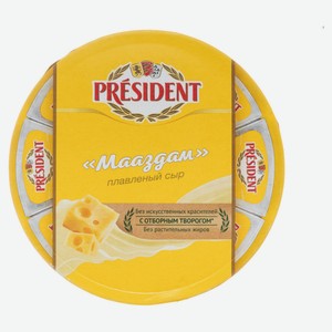 Сыр плавленый Мааздам President БЗМЖ, 140 г