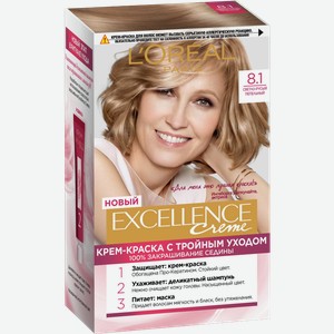 Стойкая крем-краска для волос L’Oréal Paris Excellence оттенок 8.1 Светло-русый пепельный