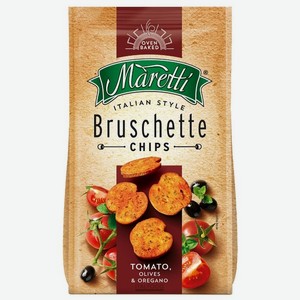 Сухарики пшеничные Maretti Bruschette chips Tomato olives and oregano, 70 г