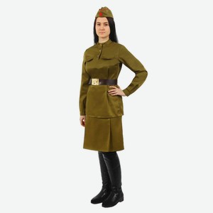 Костюм женский «Военный»: гимнастёрка, юбка, ремень, пилотка