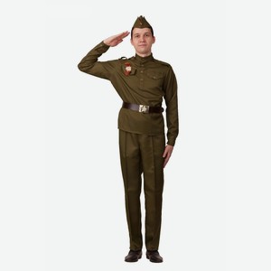 Карнавальный костюм «Солдат»: гимнастёрка, брюки, ремень, пилотка