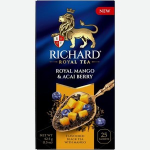 Чай Richard Royal Mango & Acai berry чёрный, 25х1,7 г