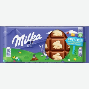 Шоколад Milka молочный с белым шоколадом в виде зайца 100г