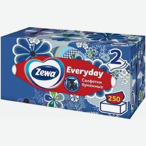 Салфетки бумажные в коробке Zewa Everyday 2 слоя, 250 шт.