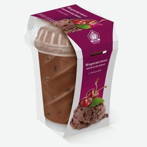 Мороженое сливочное РосФрост Шоколадное с вишней в стаканчике 175г