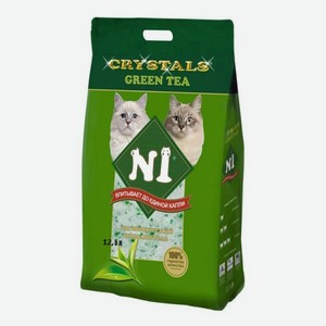 Наполнитель для кошачьего туалета №1 Crystal Green Tea, 12,5 л
