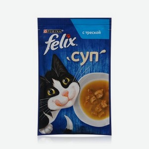 Влажный корм для кошек Felix Суп с треской 48г