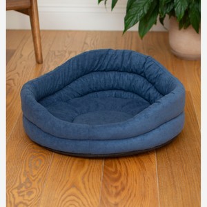 PETSHOP лежаки лежак круглый с подушкой, стёганый синий (67х67х22 см)
