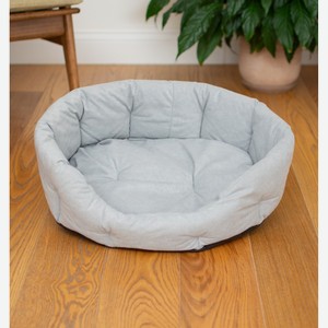 PETSHOP лежаки лежак овальный с подушкой, серый (57х50х18 см)
