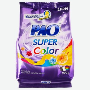 Порошок для стирки цветного белья PAO Super Color Антибактериальный, 900 г