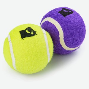 Игрушка для собак Mr.Kranch Теннисный мяч средний 6,3 см желтый/фиолетовый, 2 шт