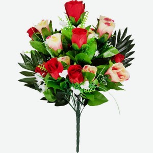Букет искусственный Розы красные и розовые, 44 см