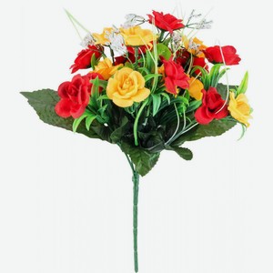 Букет искусственный Дикие розы цвет: красный/жёлтый, 30 см