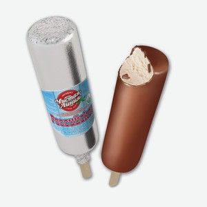 Мороженое пломбир Чистая Линия Российское Ванильное в шоколадной глазури 80 г