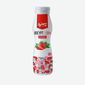 Йогурт питьевой Хуторок с клубникой, 1,5% 260 мл