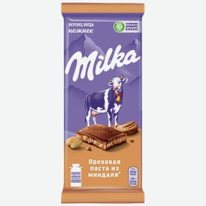 Шоколад Milka молочный, ореховая паста из миндаля 85 г