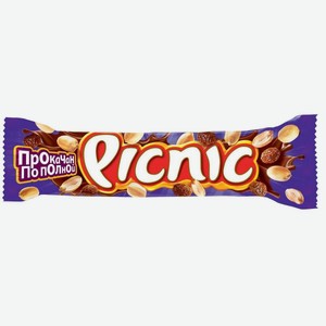 Батончик шоколадный Picnic с арахисом и изюмом 38 г