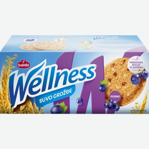 Печенье WELLNESS цельнозерновое с изюмом и витаминами 236 г