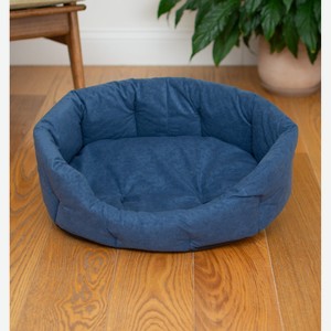 PETSHOP лежаки лежак овальный с подушкой, синий (68х60х22 см)