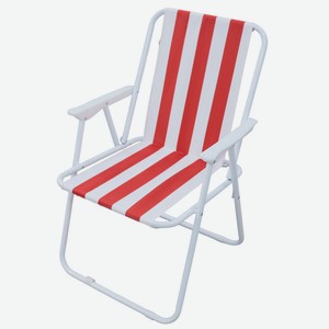 Кресло складное Кемпинговое Красная полоска, 75х52х41 см, до 120 кг, сталь/полиэстр