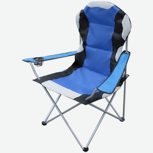 Кресло туристическое, складное с подлокотниками, 59х59х105 см, синее