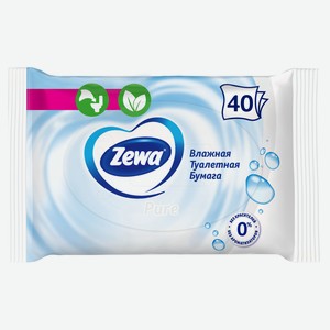 Влажная туалетная бумага Zewa Pure Без аромата, 40 листов