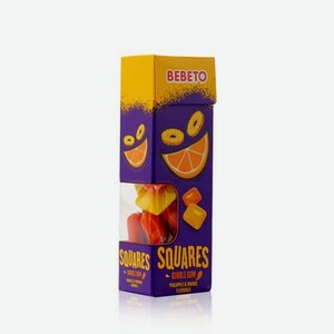 Жевательная резинка Bebeto   Squares   со вкусом апельсина и ананаса 31г