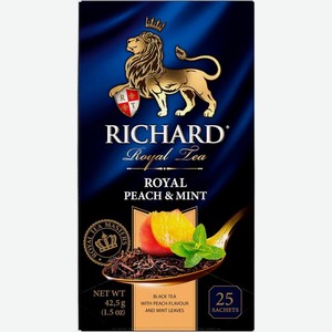 Чай черный Richard Royal Tea Royal Peach & Mint 25 саше 43 г