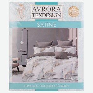 Комплект постельного белья Avrora TexDesign, Евро, нав. 70х70 см, сатин, хлопок, диз. 10177