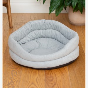 PETSHOP лежаки лежак круглый с подушкой, стёганый серый (57х57х22 см)