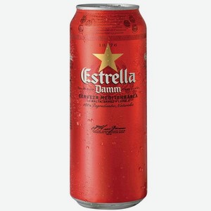Пиво Estrella Damm (Эстрелла Дамм) светлое пастеризованное 4,6% 0,5л ж/б