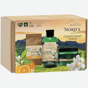 Набор подарочный Nord s Secret Нероли и розмарин Гель для душа Соль для ванны и масло для тела