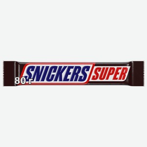 Шоколадный батончик Snickers Super с карамелью, арахисом и нугой, 80г