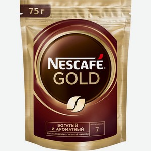Кофе натуральный растворимый с добавлением молотого Nescafe Gold, 75г