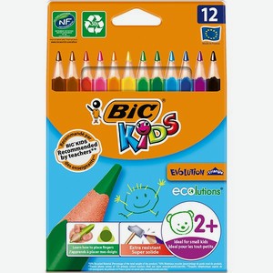 Карандаши цветные Bic Kids Evolution Трайэнжл 12цветов 82973511/8297356