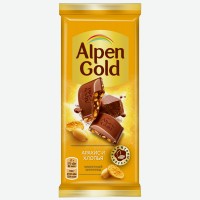 Шоколад   Alpen Gold   молочный Арахис и хлопья, 80 г/85 г