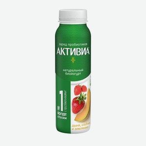 Био йогурт питьевой АктиБио с бифидобактериями дыня земляника клубника 1.5% 260мл