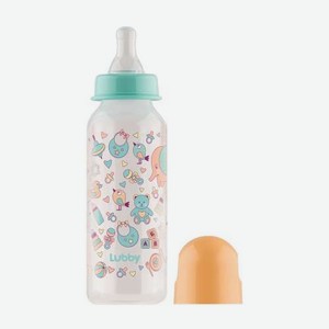 Бутылочка для кормления Lubby с рождения, с силиконовой соской, в ассортименте, 250 мл