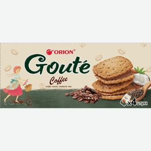 Печенье Orion Goute Coffee с семенами чиа и кокосом, 72 г