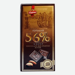 Шоколад Спартак горький 56%, 85 г