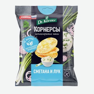 Чипсы цельнозерновые Dr.Korner кукурузно-рисовые со сметаной и зеленым луком 50 г