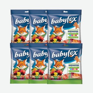 Мармелад жевательный KDV BabyFox Бегемотики с соком ягод и фруктов 6 шт по 70 г